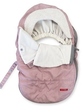 Skip Hop Pink Stroll & Go Universal Infant Car Seat Cover White Sherpa & Fleece